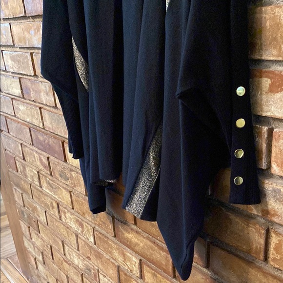 Alfani Black and Silver Turtleneck Sweater With Gold Buttons - Picture 11 of 12